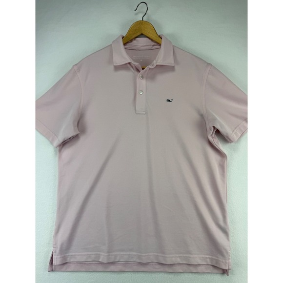 Vineyard Vines Other - Vineyard Vines Polo Shirt Mens Medium Pink Performance Short Sleeve Whale Logo